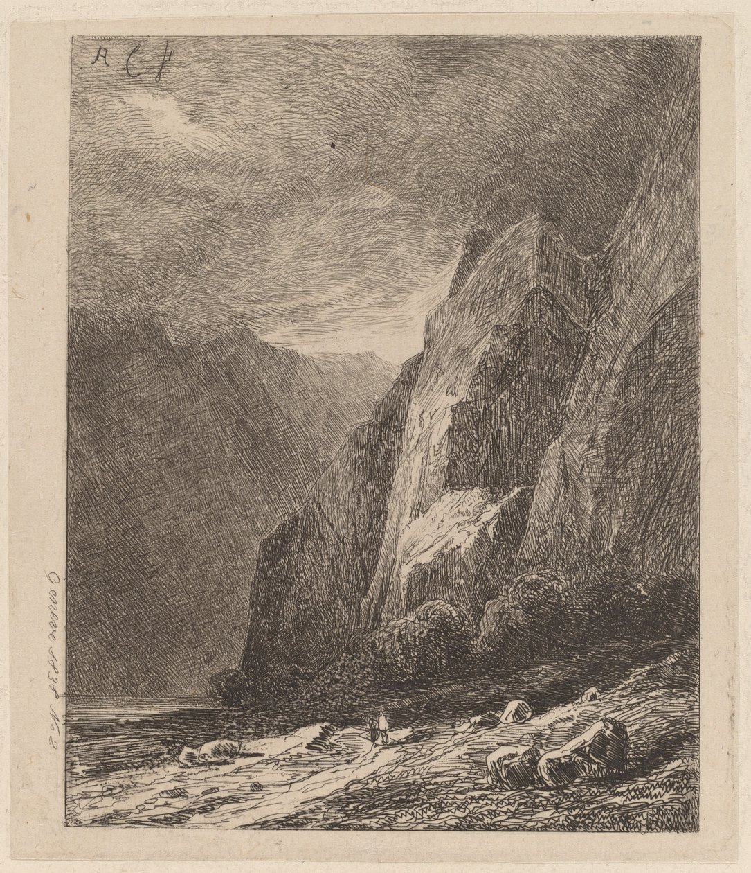 Acantilados en una tormenta de Alexandre Calame