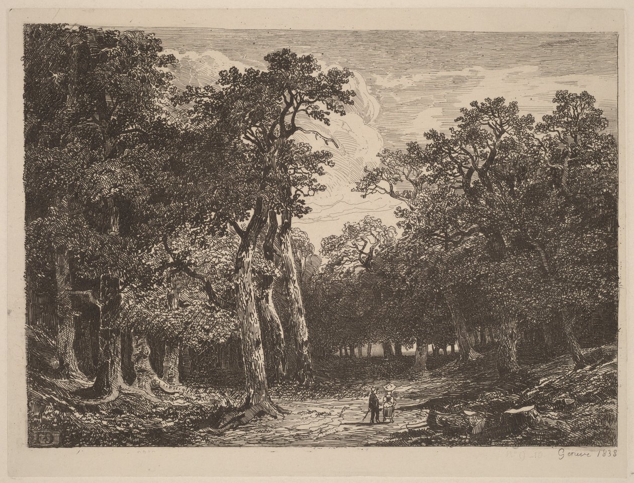 Una pareja en un claro de Alexandre Calame
