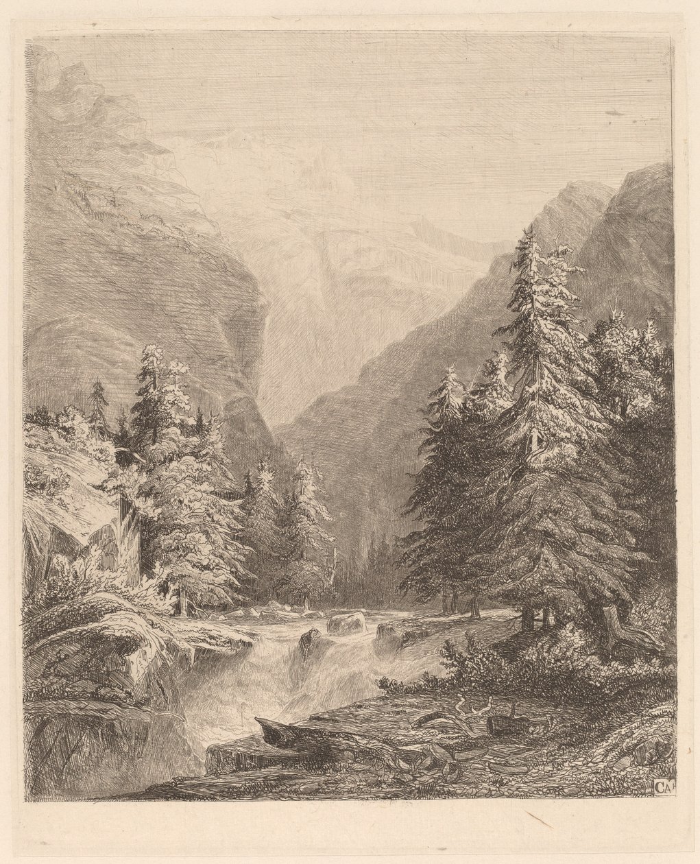 Cascada de montaña de Alexandre Calame