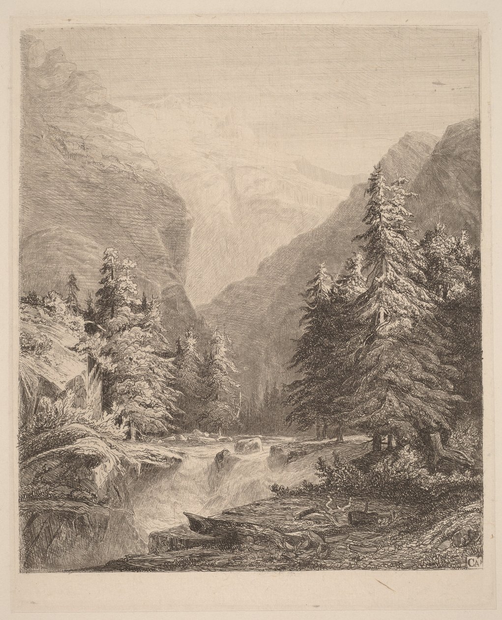 Cascada de montaña de Alexandre Calame