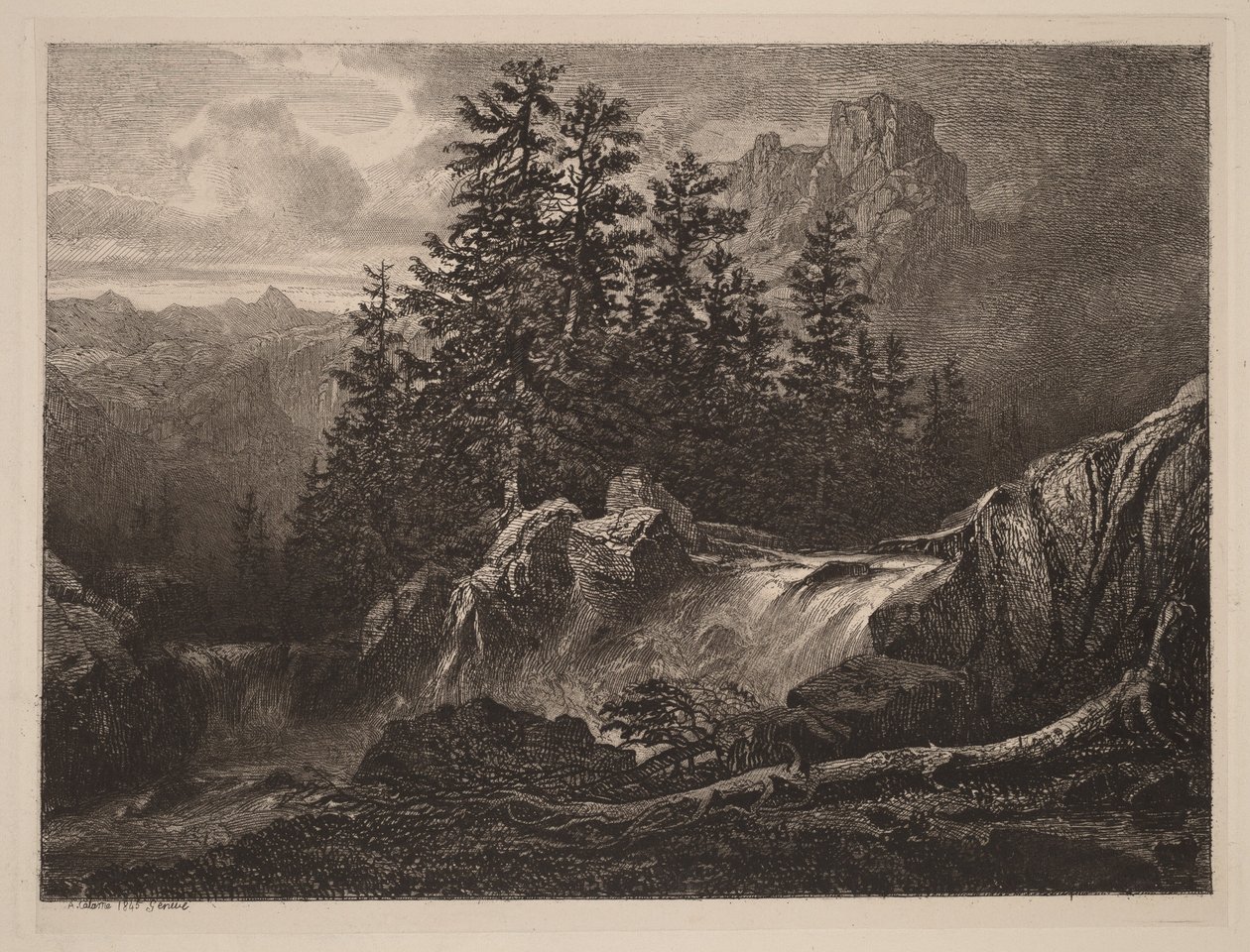 Cascada de montaña de Alexandre Calame