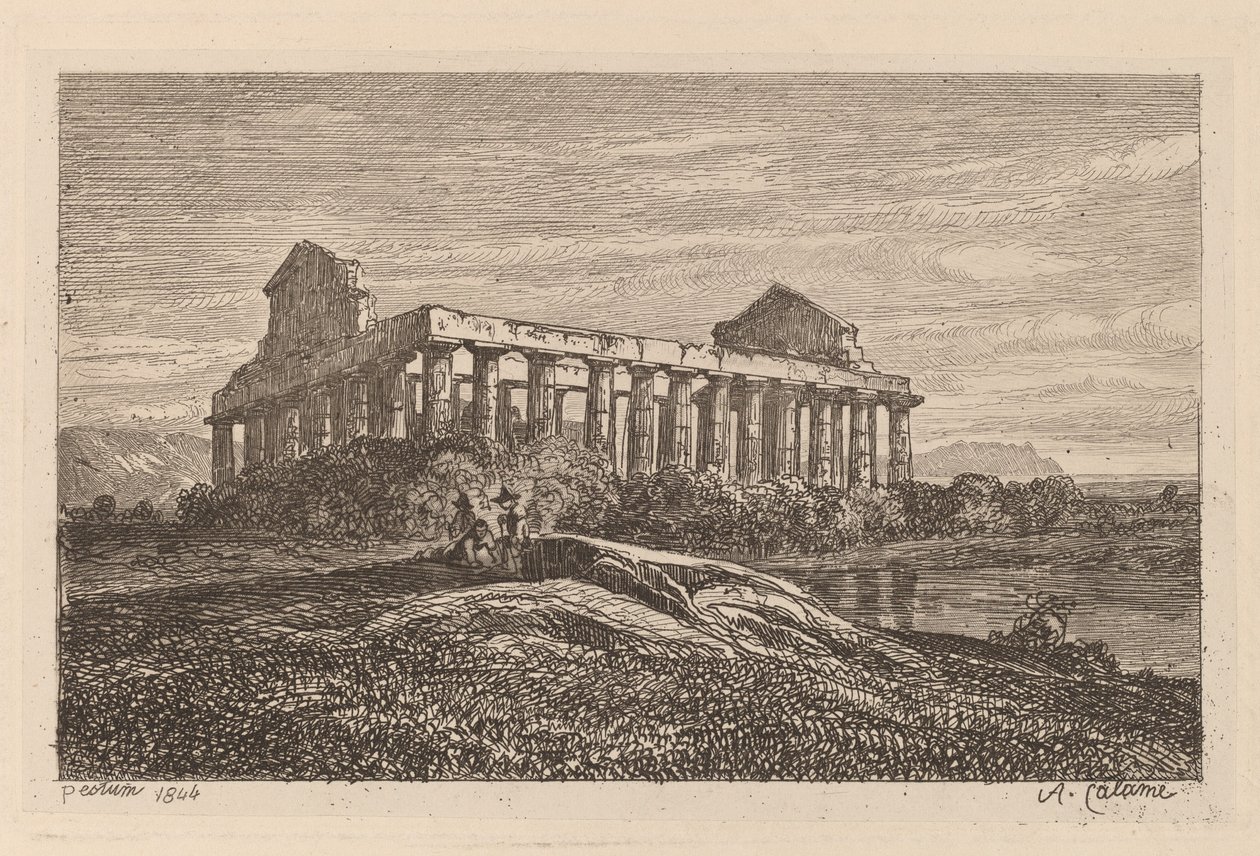 Ruinas en Paestum de Alexandre Calame
