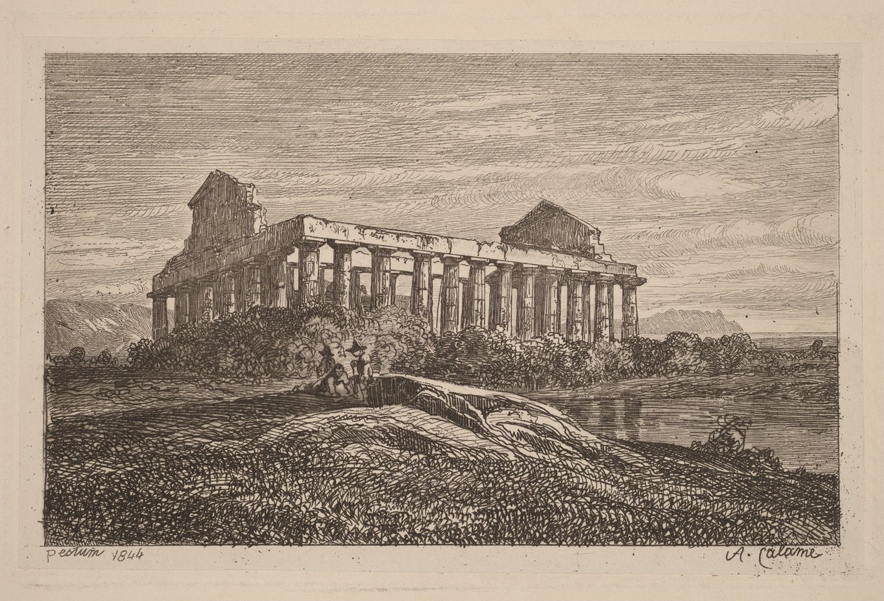 Ruinas de Paestum de Alexandre Calame