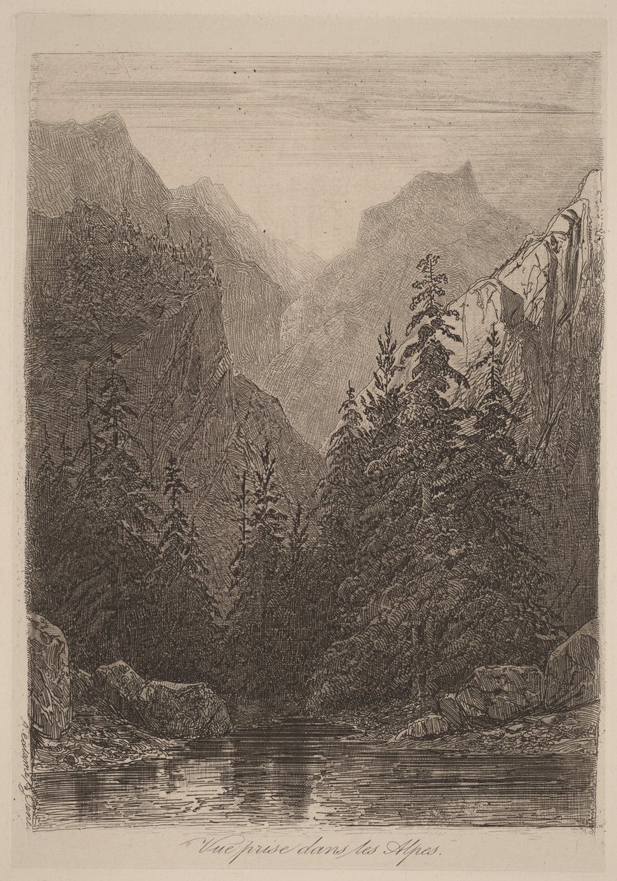 Vista en los Alpes de Alexandre Calame