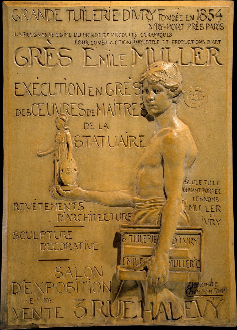 Anuncio de la fábrica de gres Muller de Alexandre Charpentier