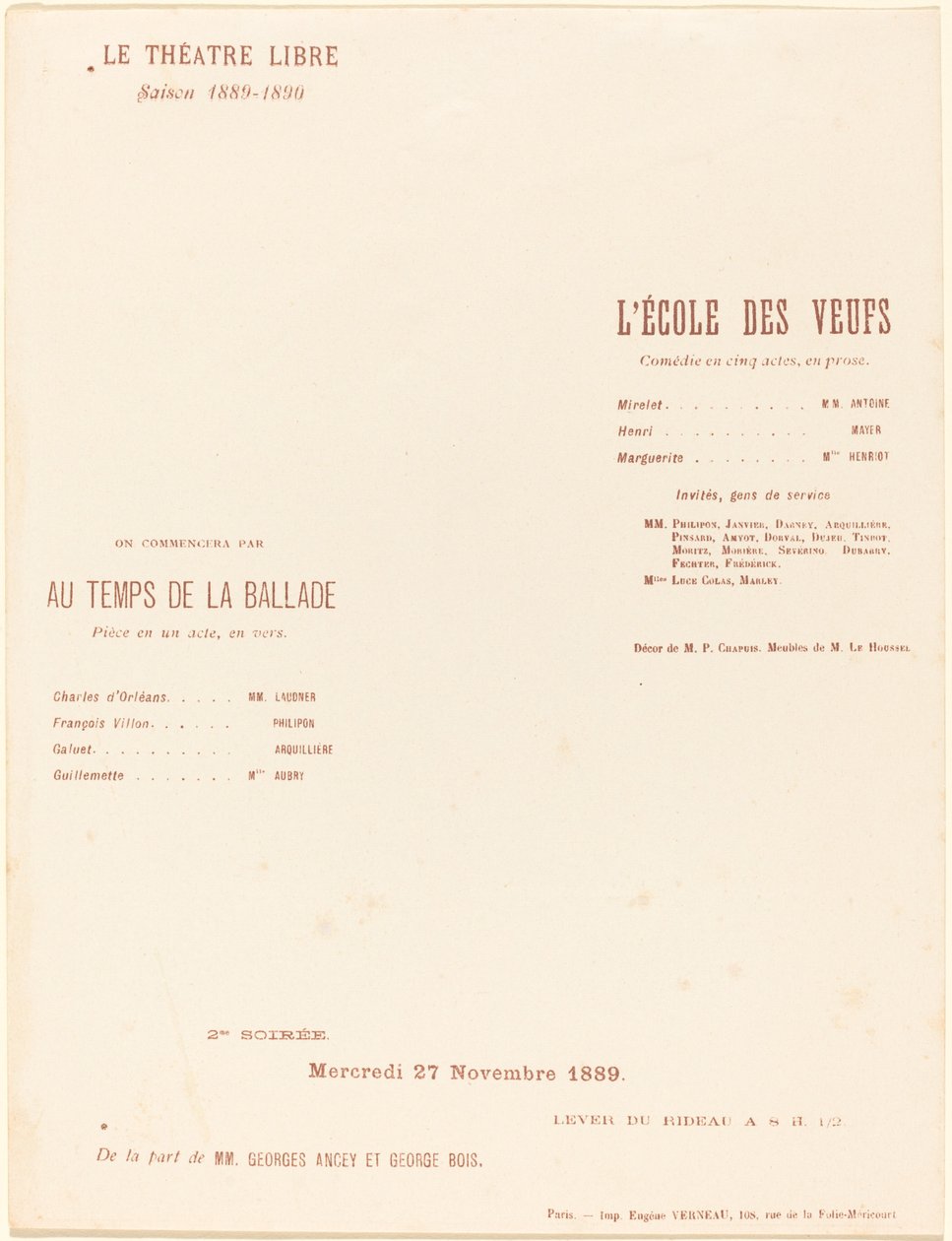 La Escuela de los Viudos; En el Tiempo de la Balada de Alexandre Charpentier