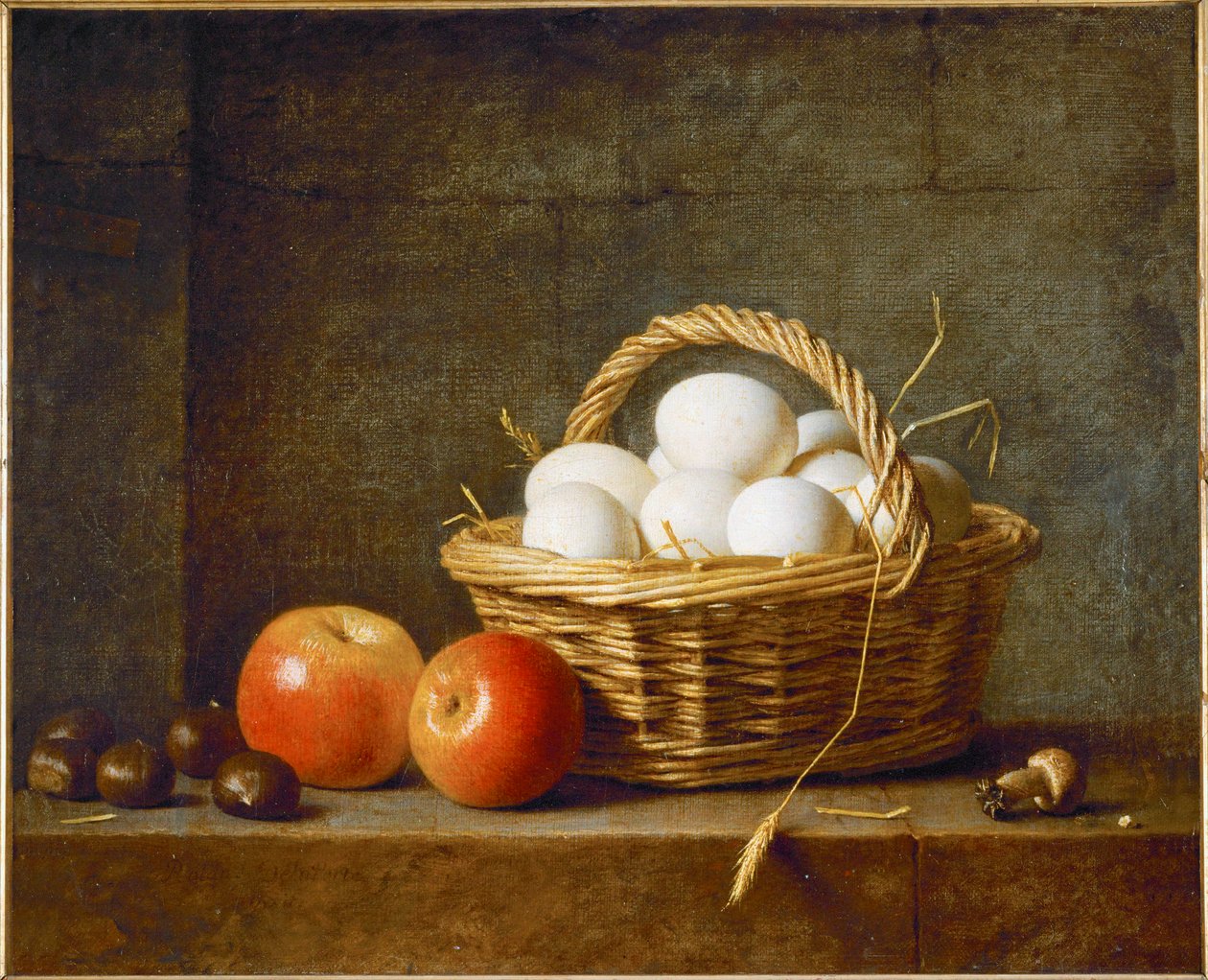 Una cesta con huevos de Alexandre Couder
