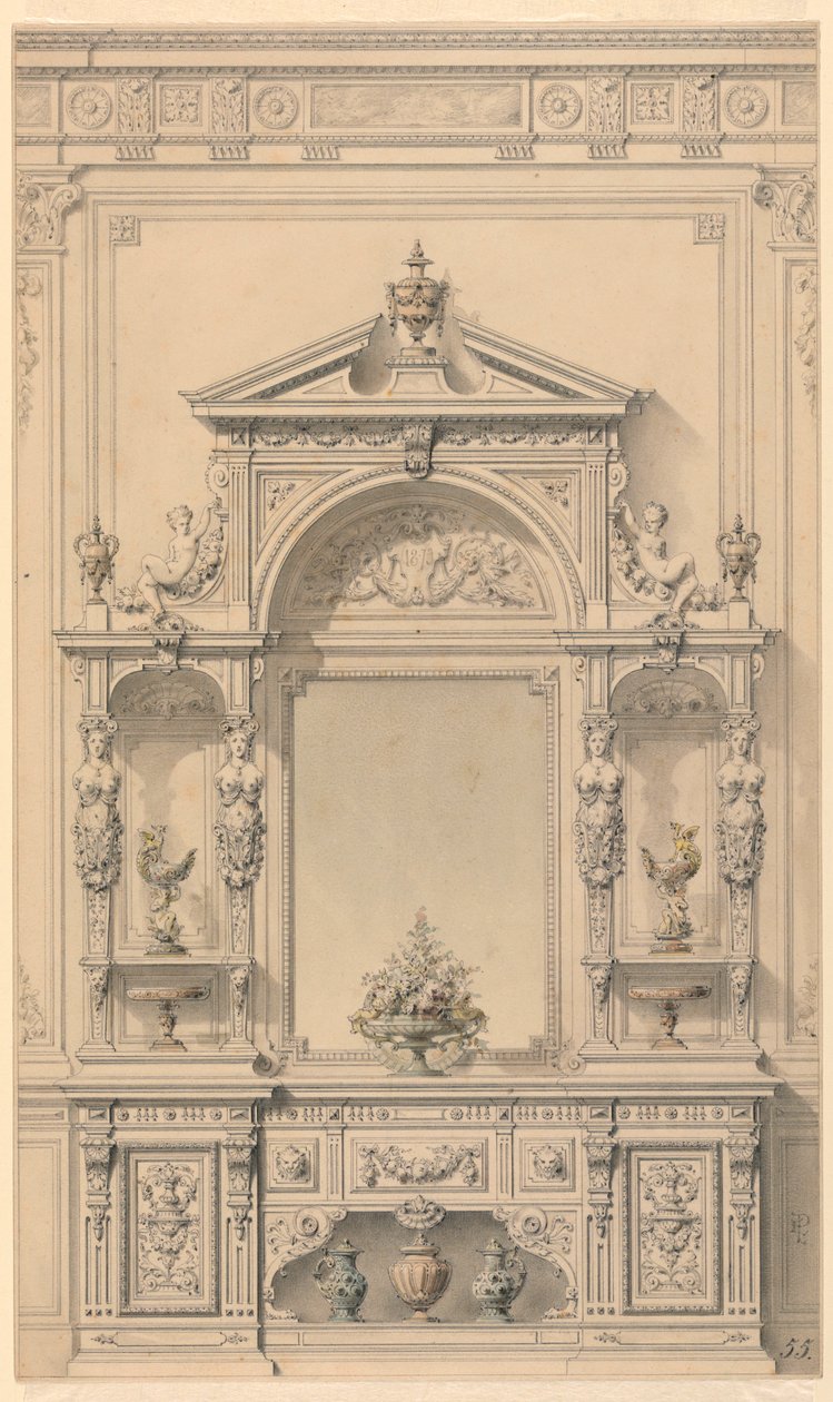Diseño para mueble de vestíbulo de Alexandre Eugène Prignot