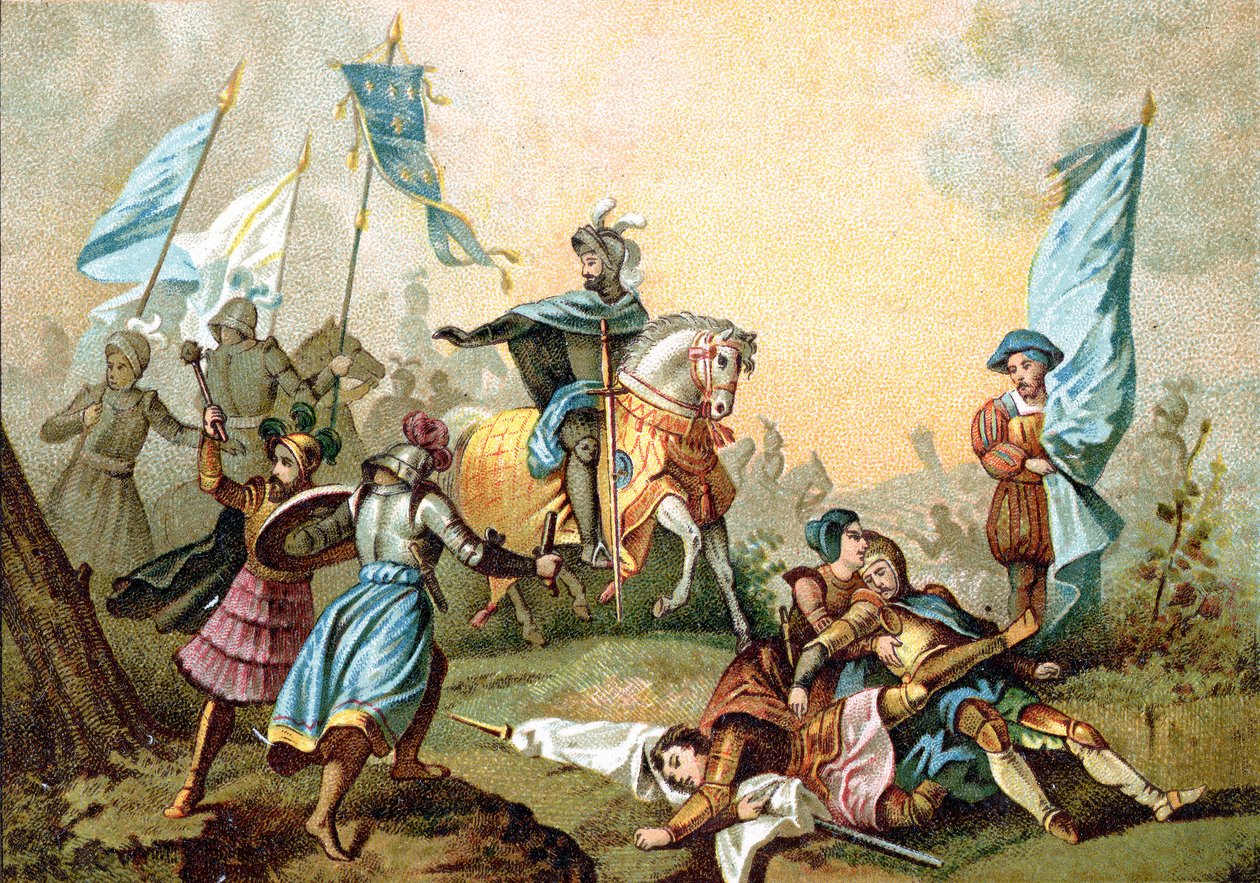Francisco I de Francia en la batalla de Marignano de Alexandre Evariste (after) Fragonard