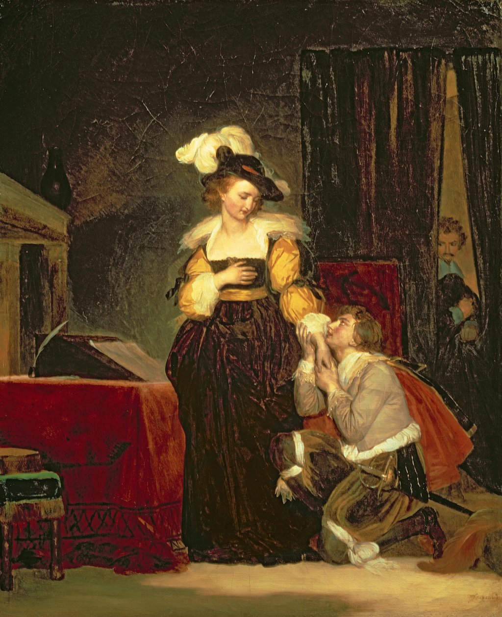 María Reina de Escocia (1542-87) con Rizzio, c.1830 (óleo sobre lienzo) de Alexandre Evariste Fragonard