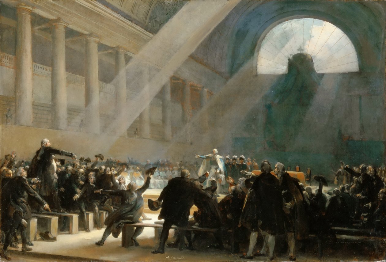 Mirabeau respondiendo a Dreux-Brézé, en la reunión de la Asamblea Nacional, 23 de junio de 1789 de Alexandre Evariste Fragonard