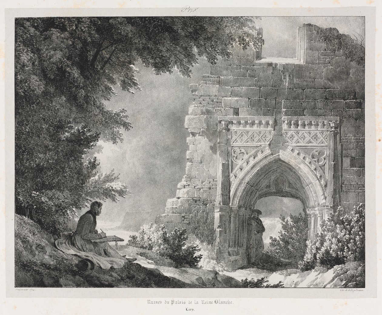 Picturesque and Romantic Journeys in Old France: Ruins of the Palace of the White Queen de Alexandre Evariste Fragonard