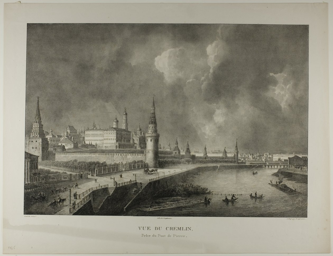 Vista del Kremlin desde el Puente de Piedra de Alexandre Evariste Fragonard