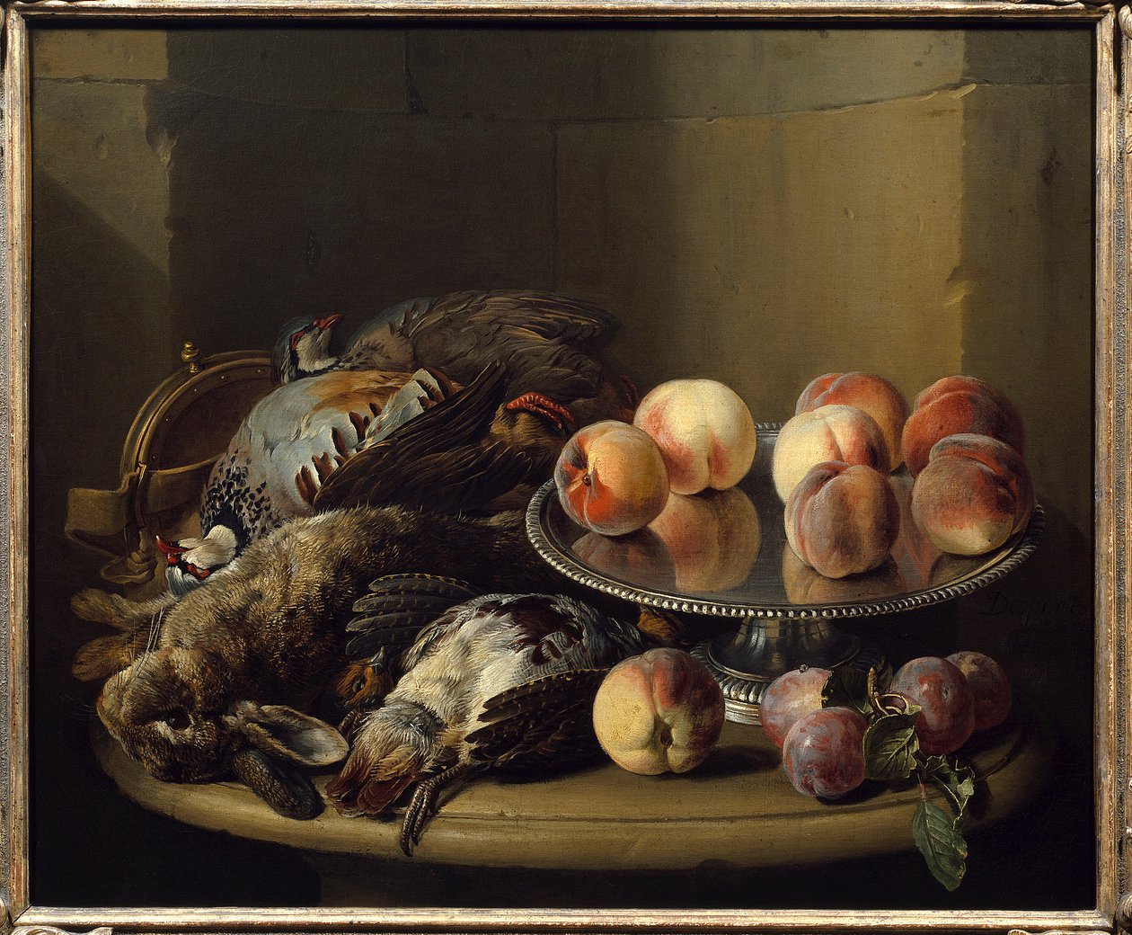 Naturaleza muerta, caza y alfileres de Alexandre Francois Desportes