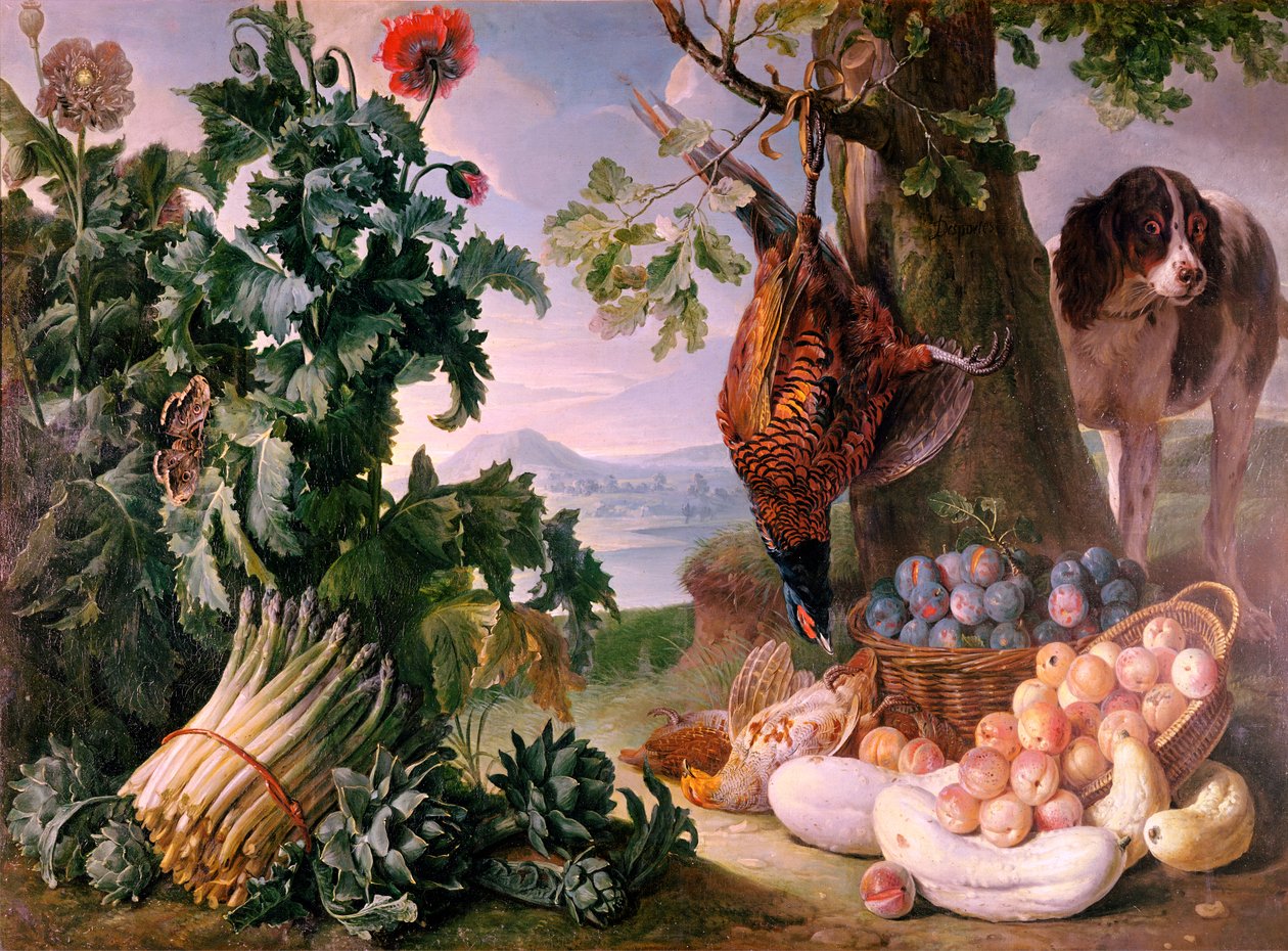 Naturaleza muerta con espárragos de Alexandre Francois Desportes
