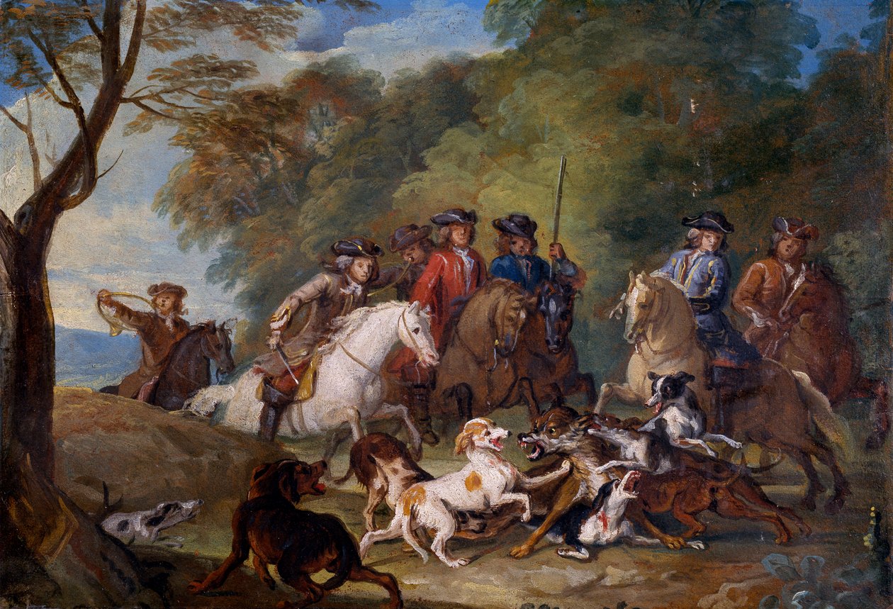 Estudio para La caza del lobo de Alexandre-Francois Desportes