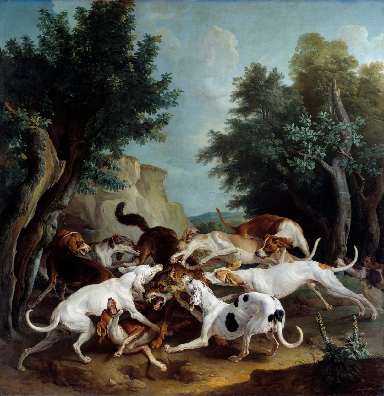 Caza de lobos. Pintura de François Desportes (1661-1743) 1725. Museo de Bellas Artes. de Alexandre Francois Desportes