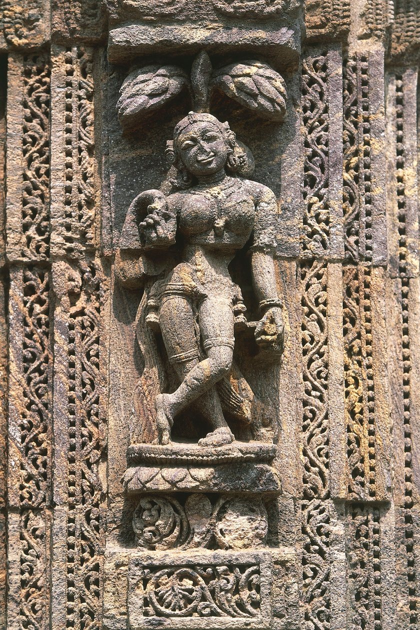 Bailarina, relieve en la sala de baile (Nata Mandir), Templo del Sol (Lista del Patrimonio Mundial de la UNESCO) de Nicolas Toussaint Charlet