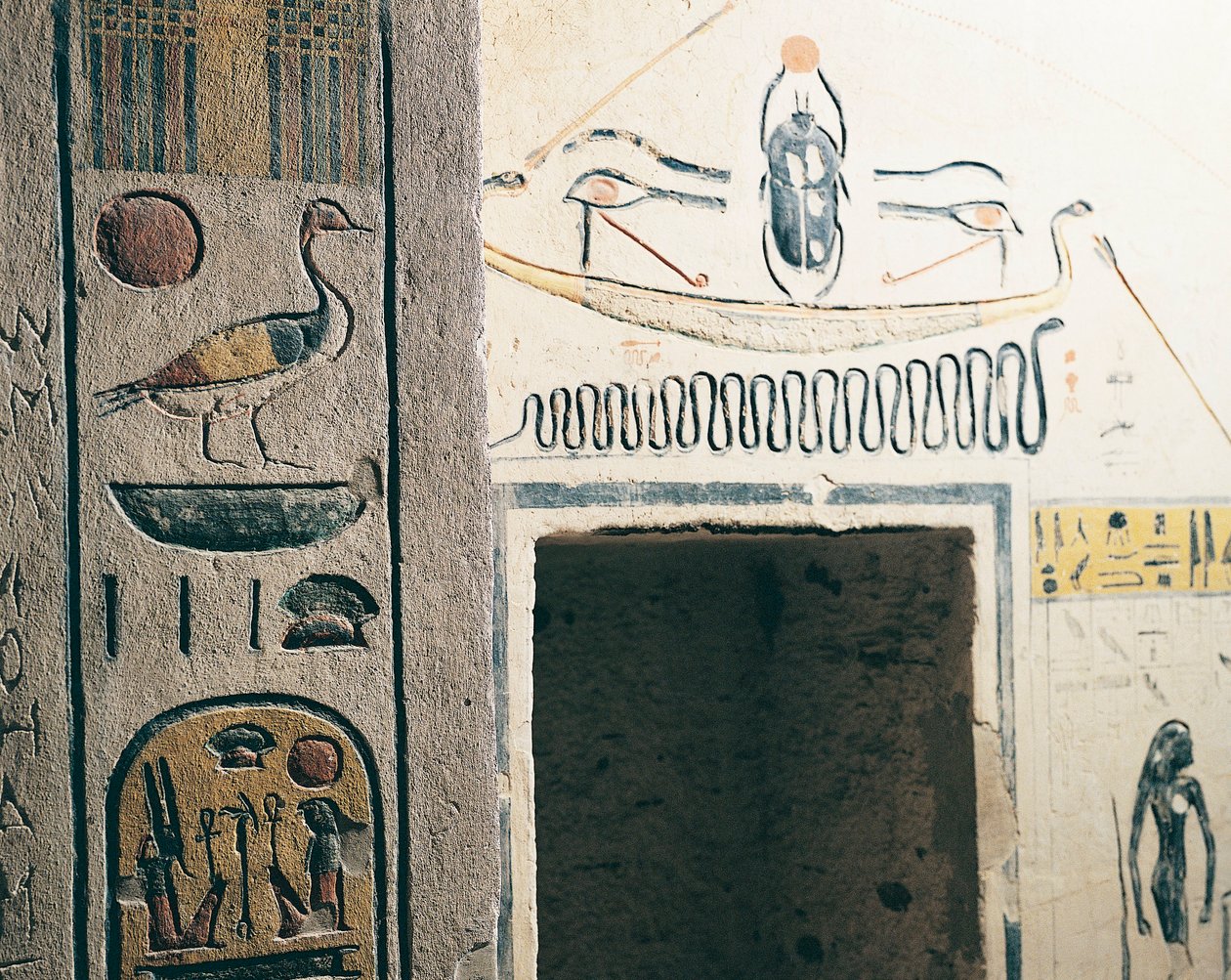 Egipto, Tebas Antigua, Luxor, Valle de los Reyes, Tumba de Ramsés IX (detalle) de Nicolas Toussaint Charlet