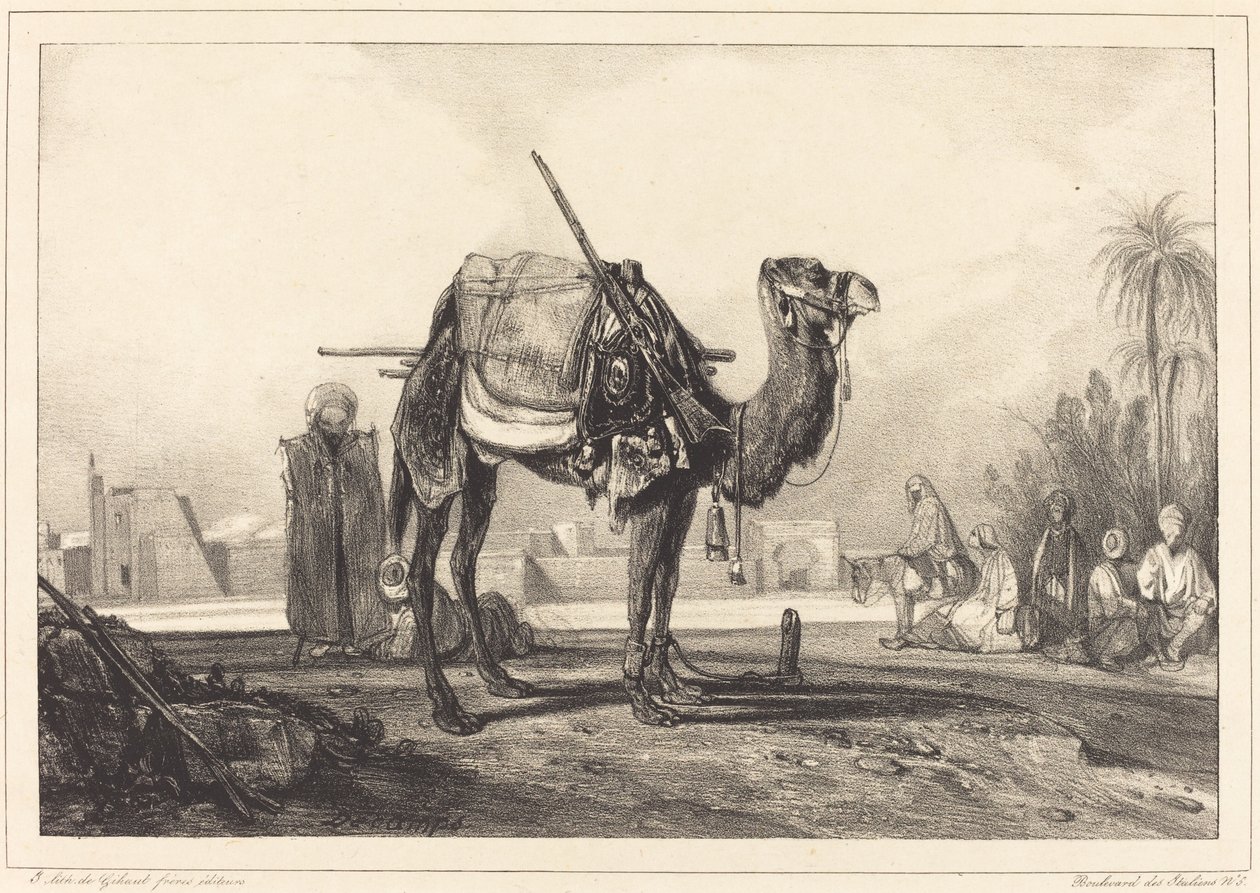 Camello y árabes de Alexandre Gabriel Decamps
