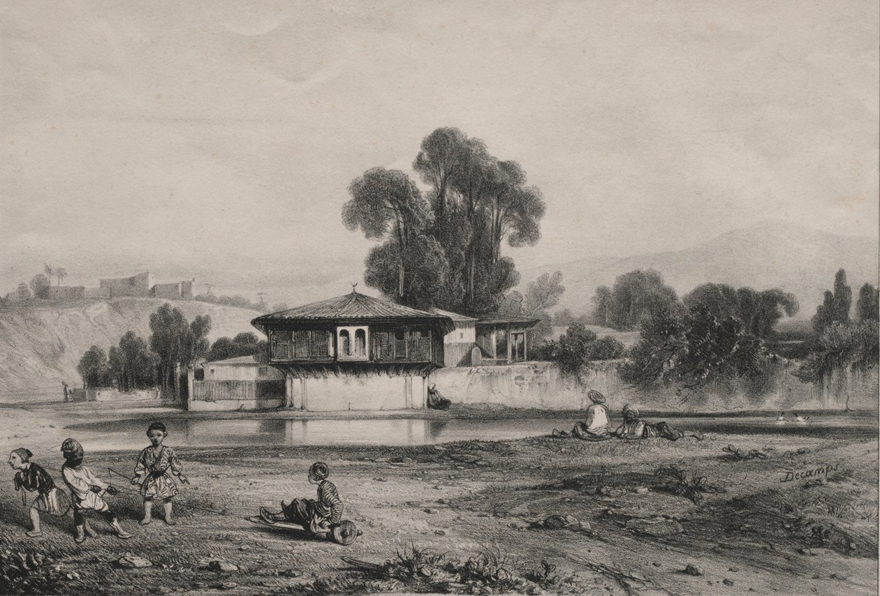 Pabellón al borde de un río de Alexandre Gabriel Decamps