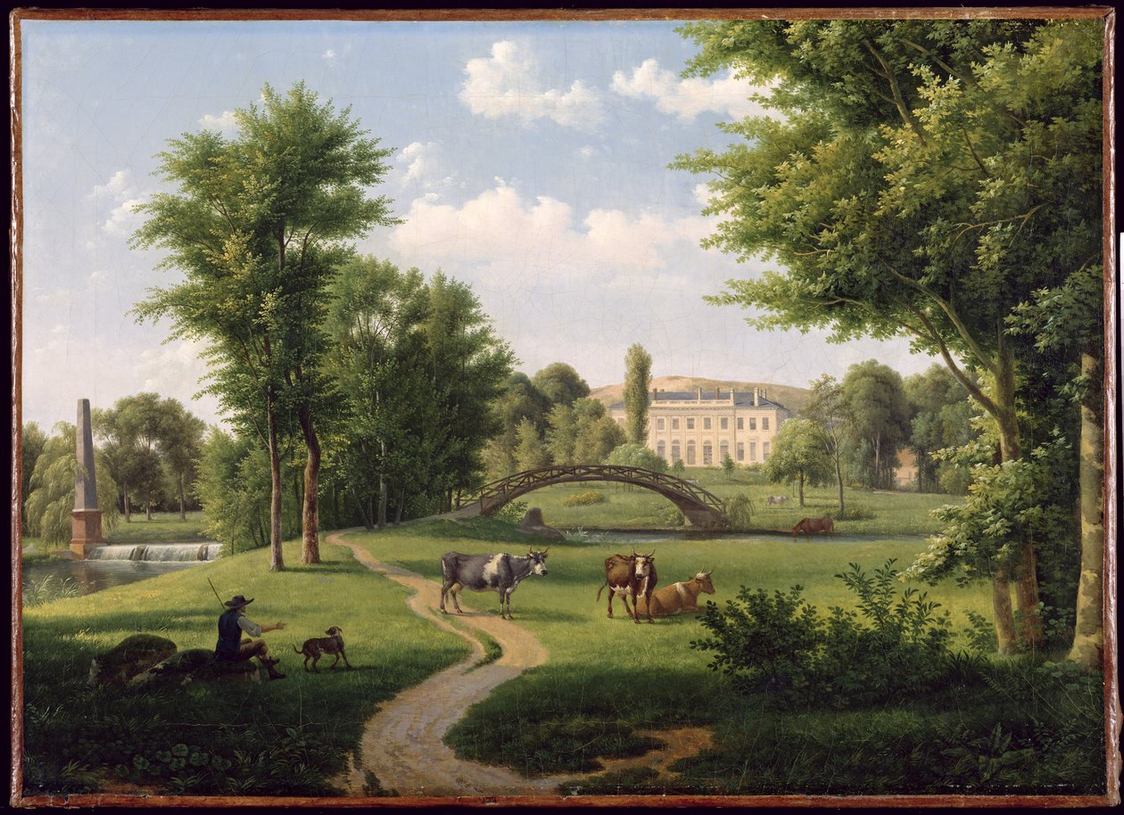Vista del Chateau de Villiers-Saint-Paul, cerca de Senlis de Alexandre Hyacinthe Dunouy