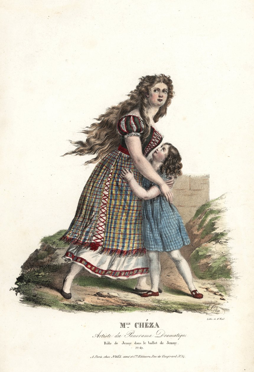 Bailarina Miss Marie Cheza como Jenny en el ballet-pantomima Jenny de Jean-Louis Aumer, Panorama Dramatique de Alexandre Marie Colin