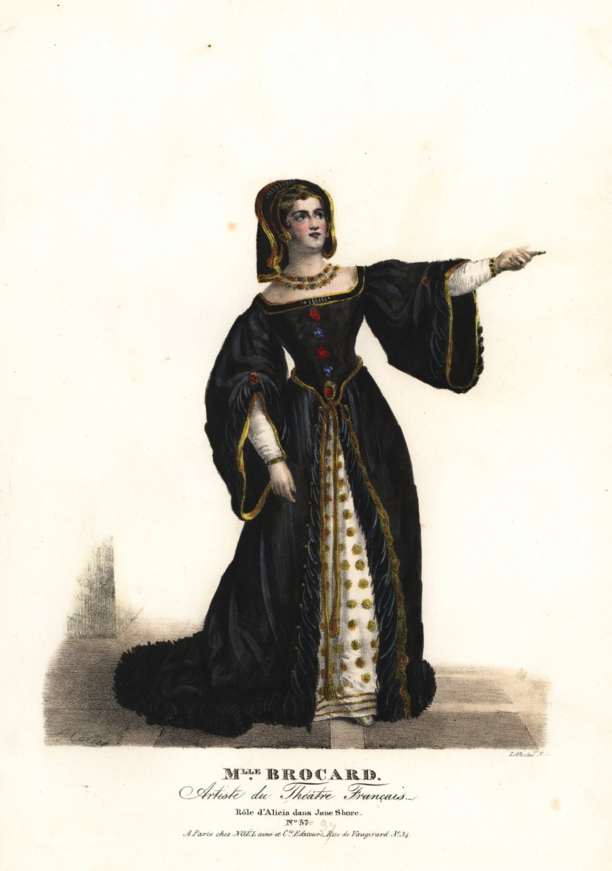 Miss Suzanne Brocard como Alicia en Jane Shore, Theatre Français de Alexandre Marie Colin