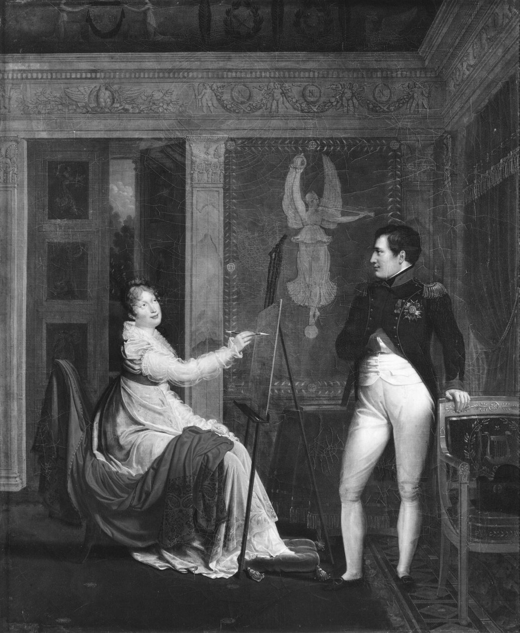 María Luisa de Habsburgo Lorena pintando un retrato de Napoleón I de Alexandre Menjaud