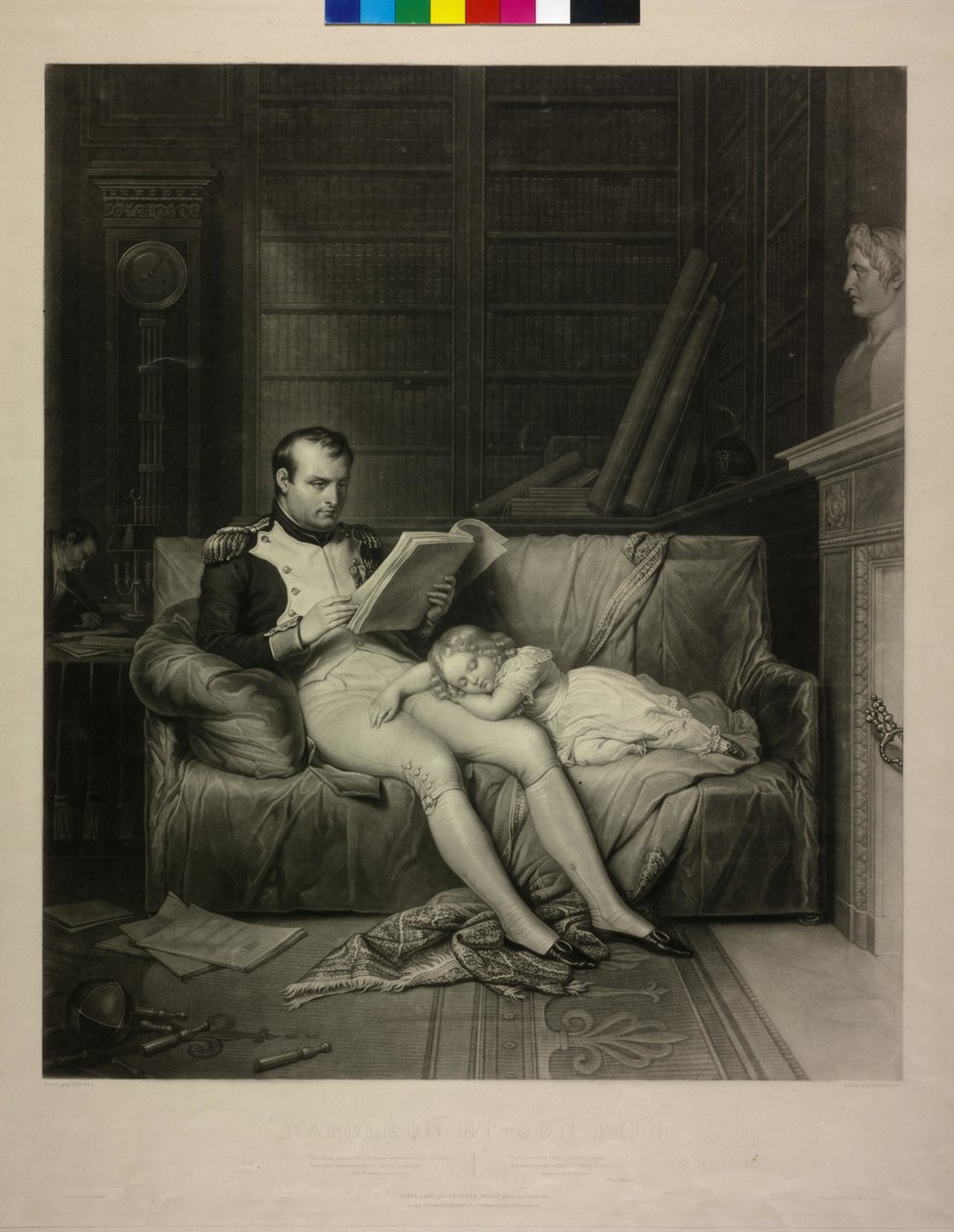 Emperador de Francia Napoleón I Bonaparte (mezzotinta) de Alexandre Vincent Sixdeniers