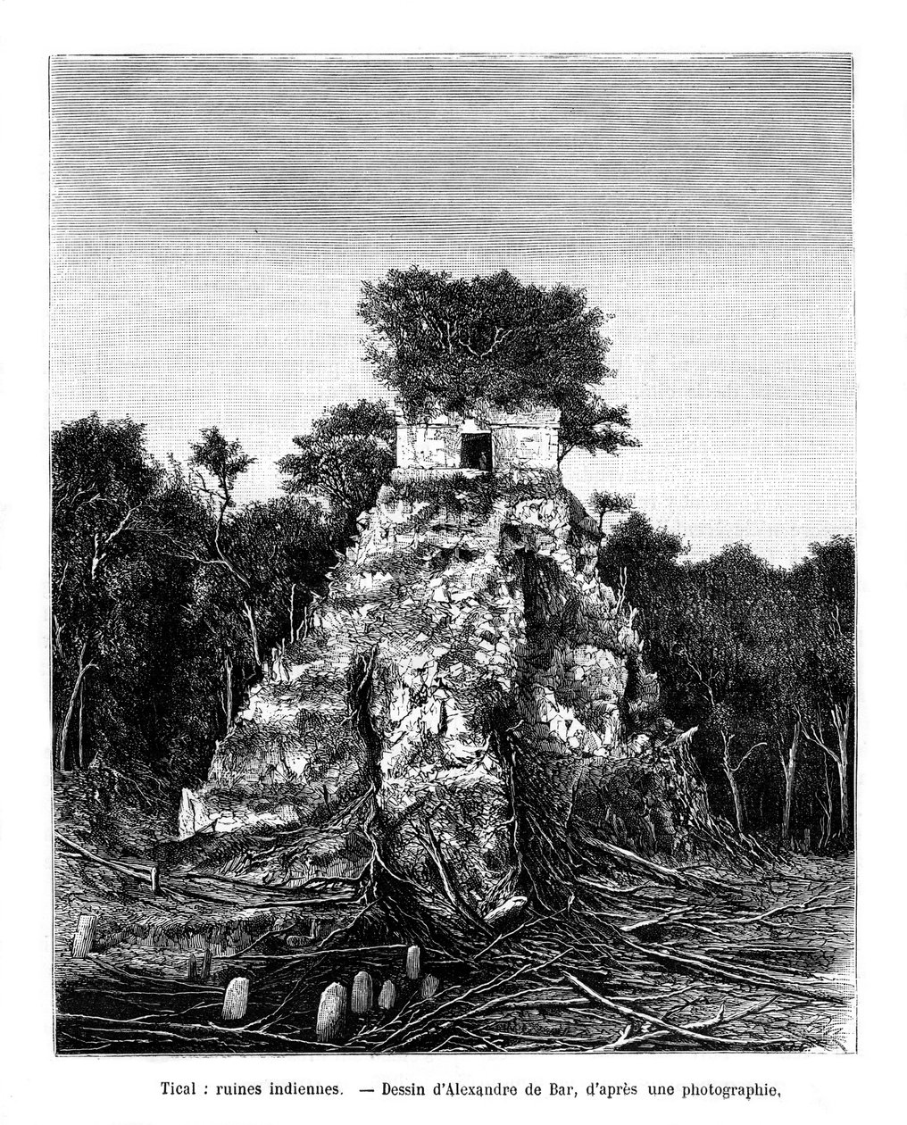 Ruinas mayas, Tikal, Guatemala, siglo XIX de Alexandre de Bar