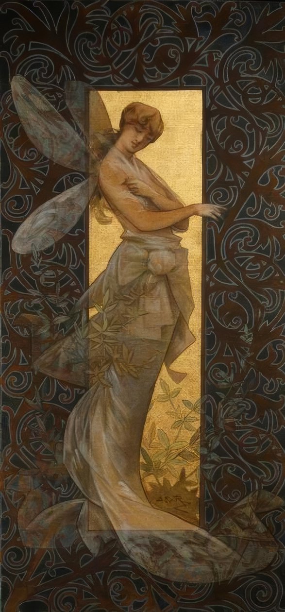Composición con ninfa alada al amanecer de Alexandre de Riquer