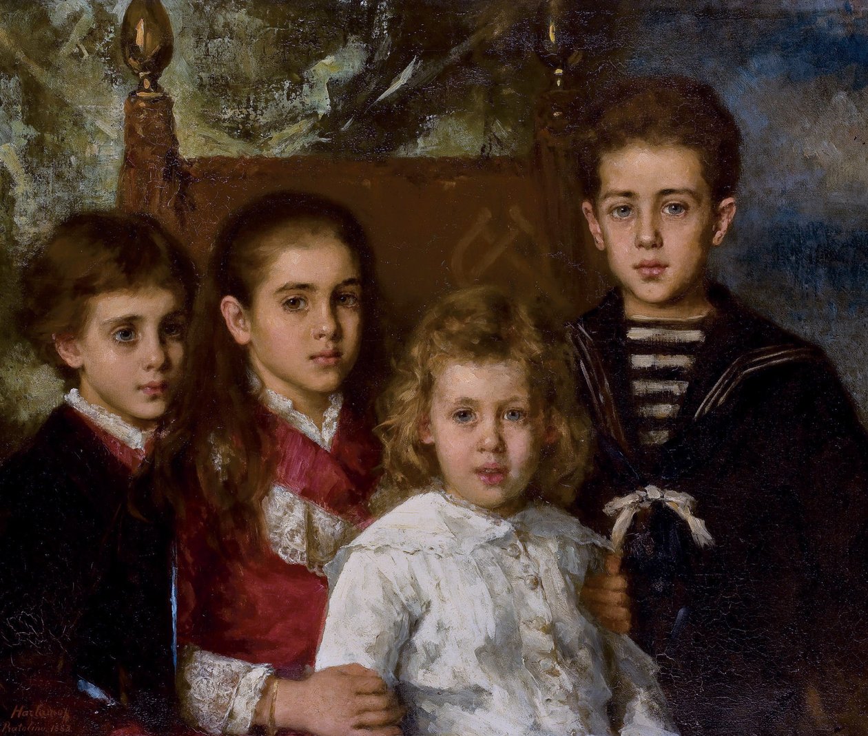 Retrato de los hijos de Paul Pavlovich Demidoff, 2º Príncipe de San Donato 1839-1885, Avrora, A de Alexei Alexeyevich Harlamov
