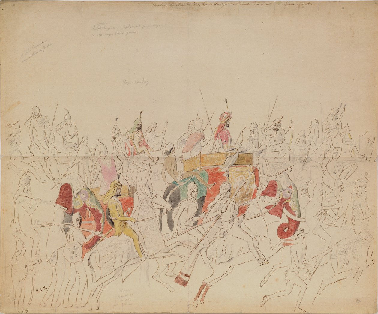 Maharajá Sher Singh de Punjab y su corte, 1846 de Alexei Dmitriyevich Saltykov