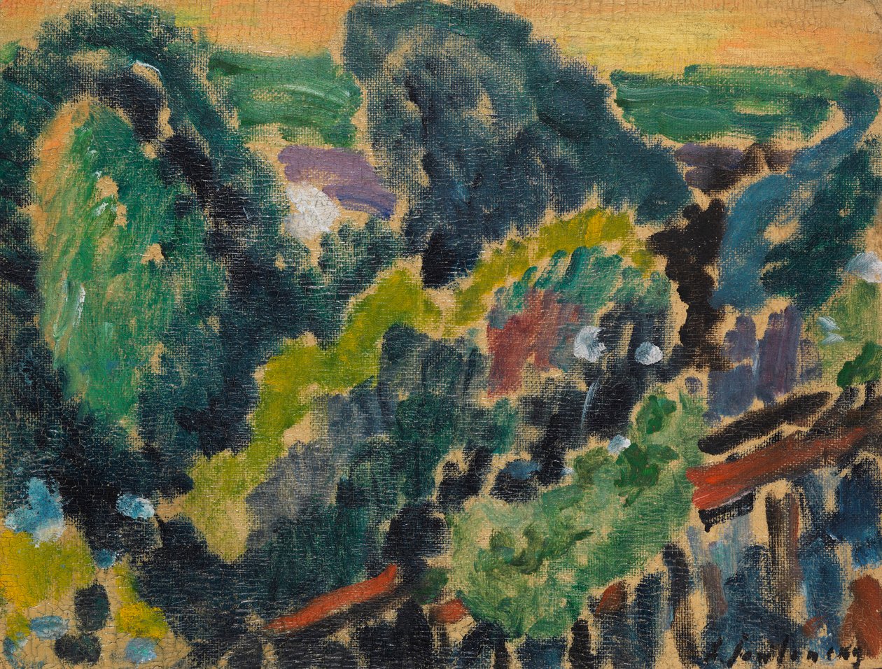 Paisaje en el lago Ginebra, c. 1914 de Alexei Javlensky von