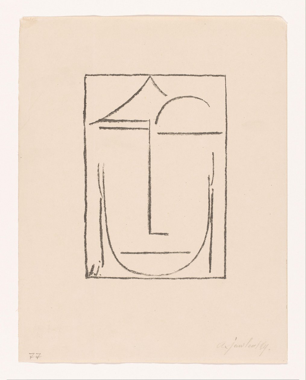 Sin título (Kopf) (Cabeza)
Rostro estilizado
Cabeza I (título original) de Alexei Jawlensky (signed by artist)