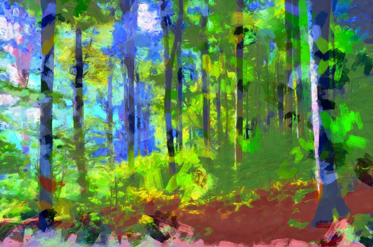 Mañana,Bosque,2020,(técnica mixta) de Alexei Makhov