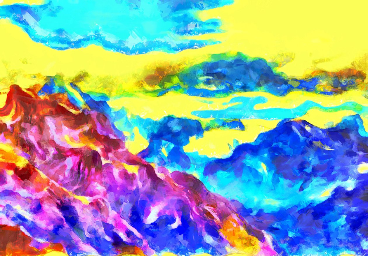 Montañas como olas congeladas,2020,(técnica mixta) de Alexei Makhov