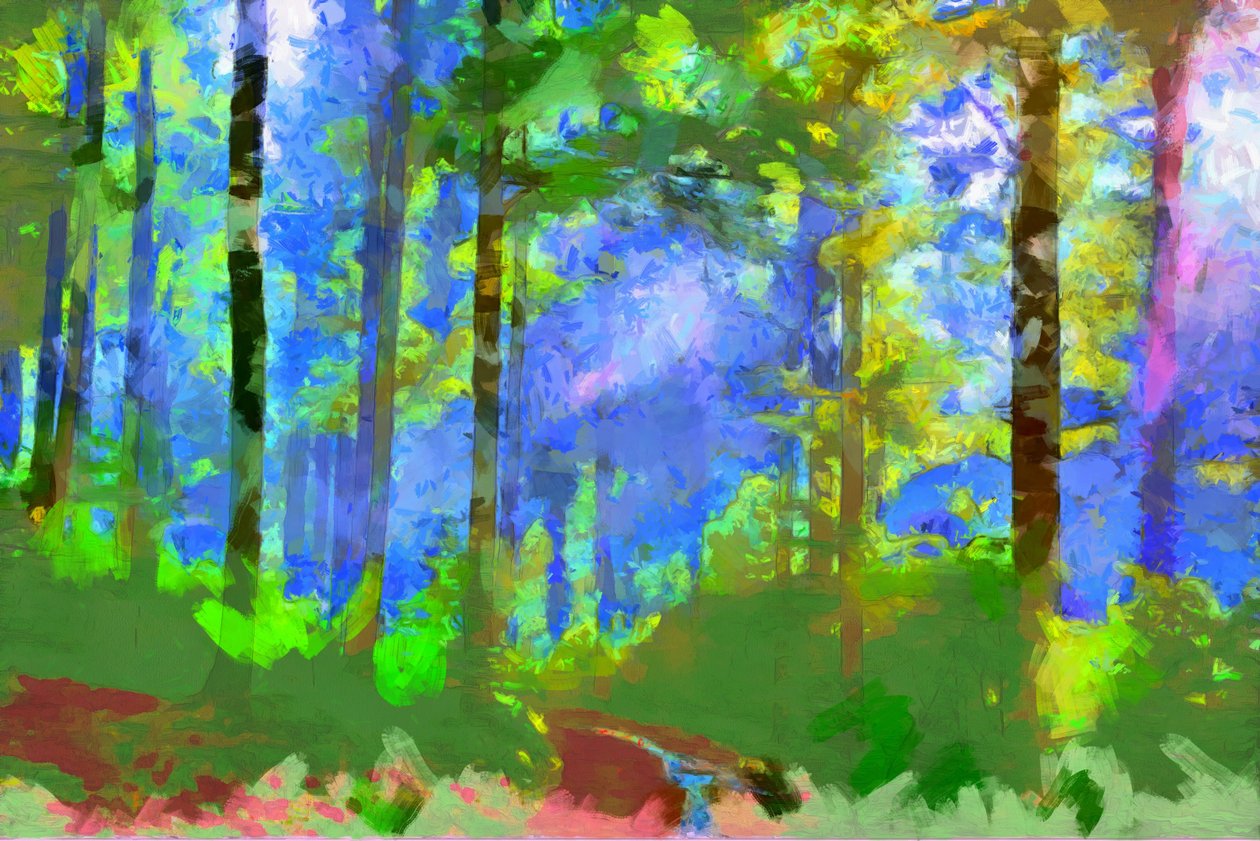 Sendero en el bosque,2020,(técnica mixta) de Alexei Makhov