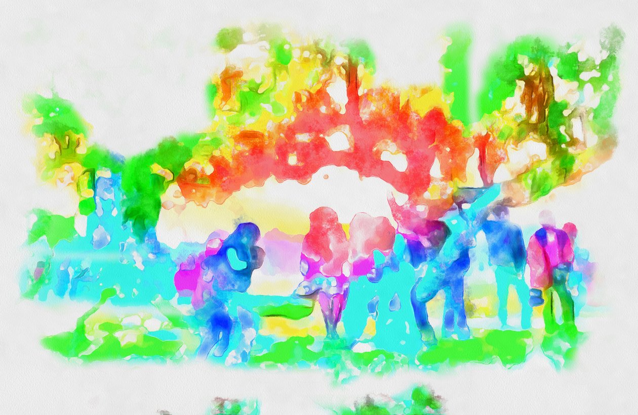 Spring park,2020,(técnica mixta) de Alexei Makhov
