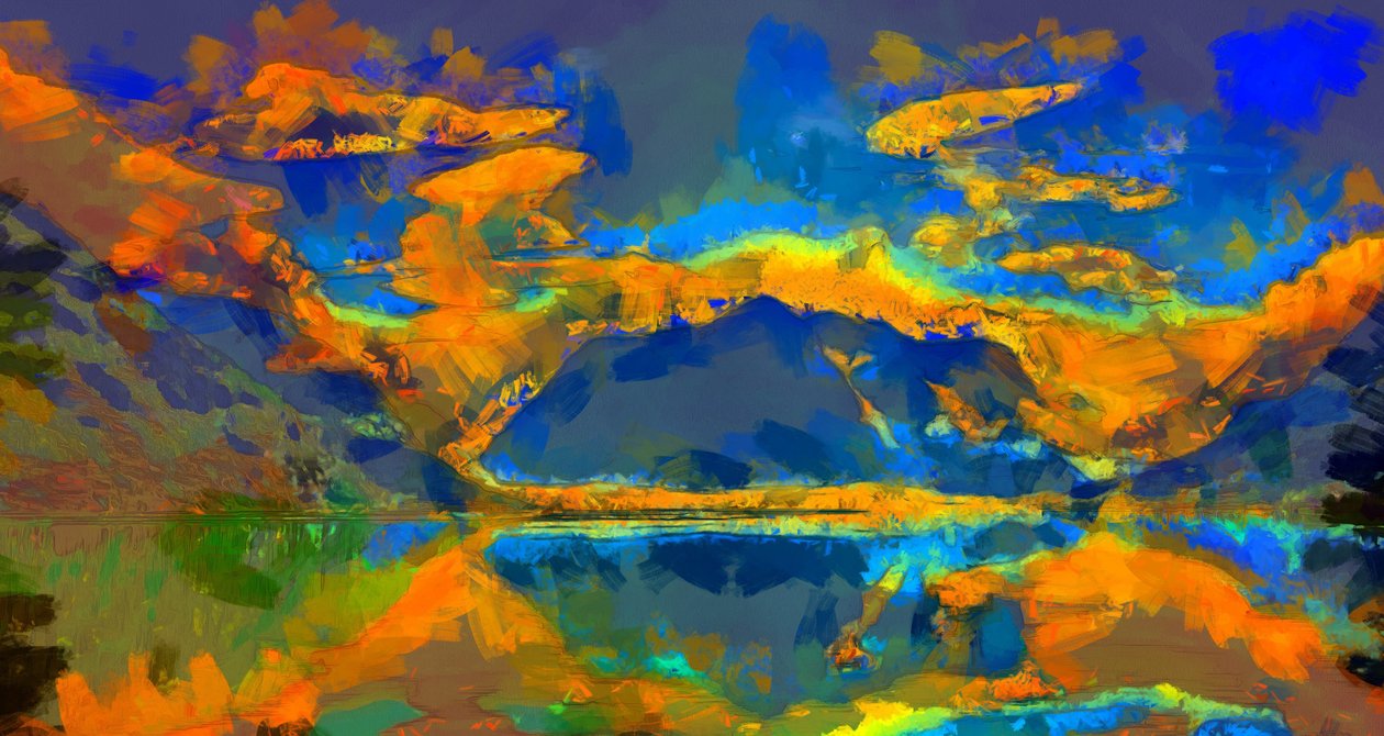 Puesta de sol,2020,(técnica mixta) de Alexei Makhov