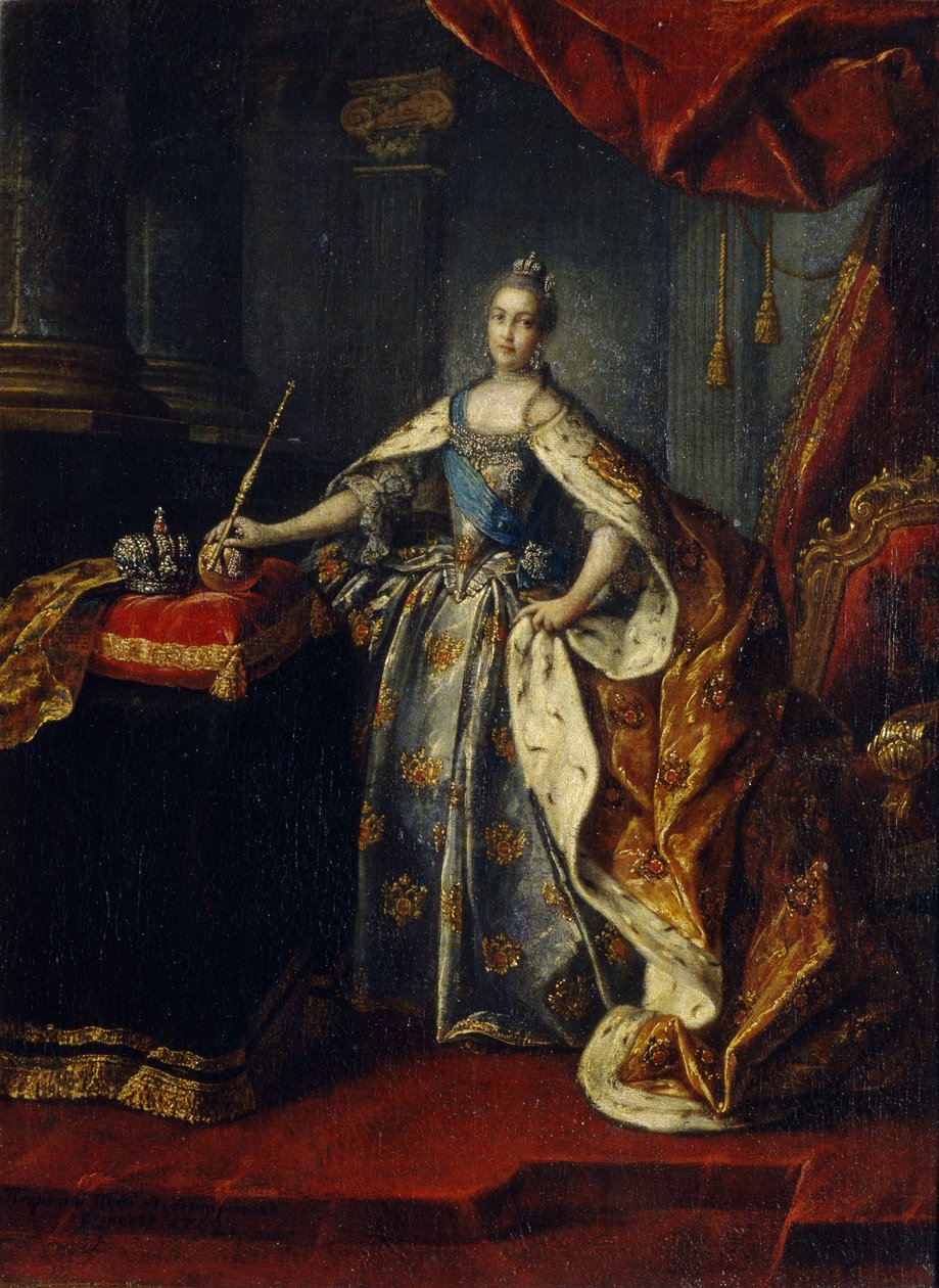 Retrato de la emperatriz Catalina II 1729-1796, 1762 de Alexei Petrovich Antropov