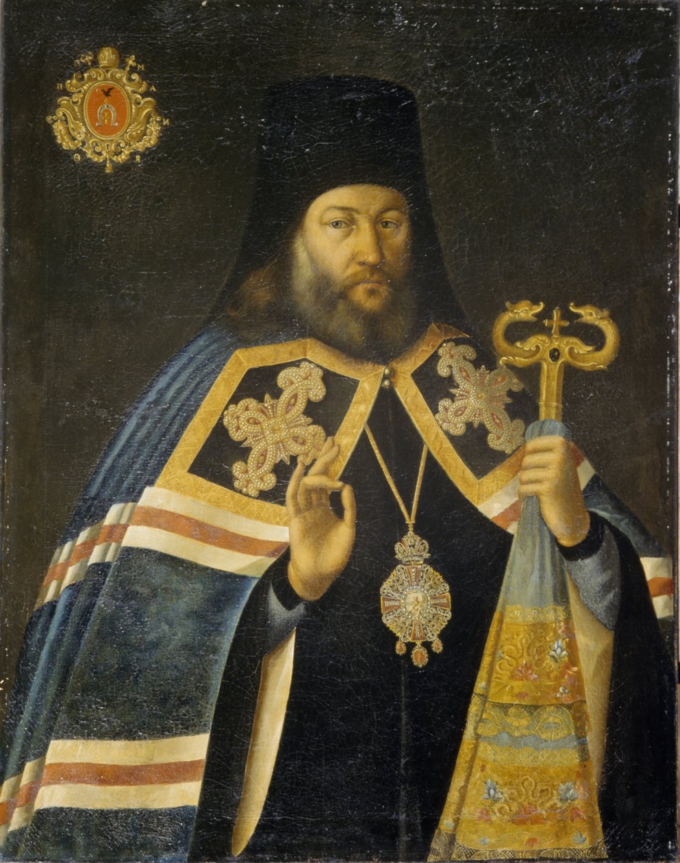 Teodosio Yankovsky, Arzobispo de San Petersburgo y Prior del Monasterio Alexander Nevsky, 1770s de Alexei Petrovich Antropov