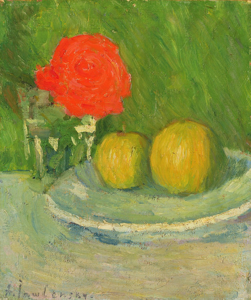 Manzanas y una rosa, 1905 de Alexej von Jawlensky