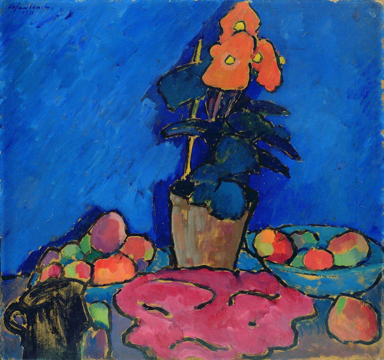 Naturaleza muerta con begonia, 1911 de Alexej von Jawlensky
