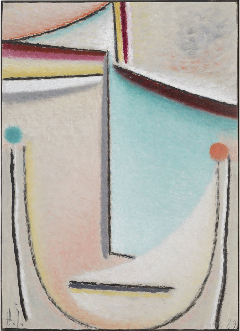 Cabeza abstracta: rosa-azul claro, 1929 de Alexej von Jawlensky