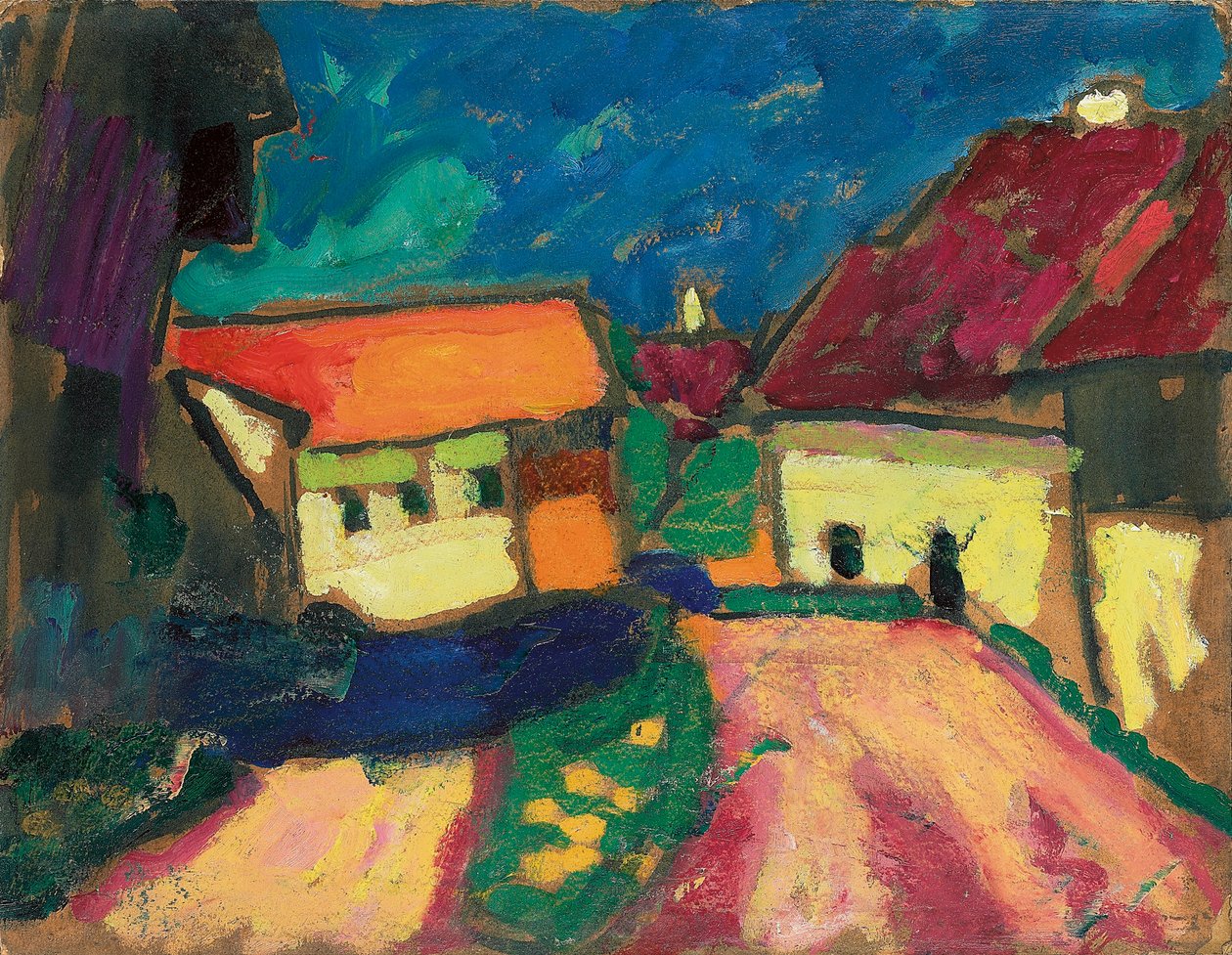 Estudio de paisaje, camino del pueblo, c. 1908 de Alexej von Jawlensky
