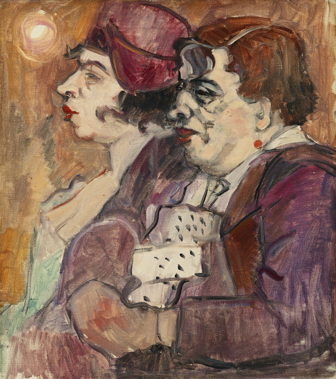 Naturaleza muerta con botella, fruta y figura, c. 1907-1908 de Alexej von Jawlensky