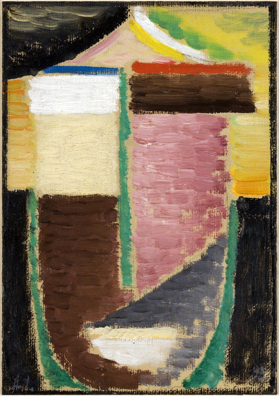 Cara Abstracta (Cabeza Abstracta). Obra de Alexei von Javlensky (Alexi von Jawlensky, Alexej von Javlenski) (1864-1941), óleo sobre cartón de Alexej von Jawlensky