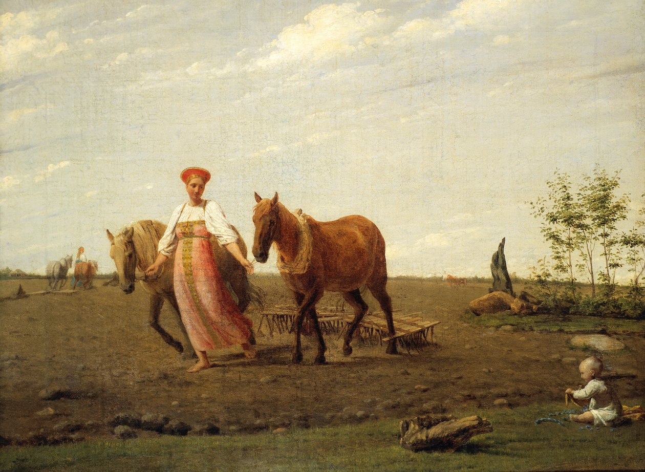 Ruso: "En el campo arado. Primavera" En el campo arado. Primavera de Alexey Venetsianov